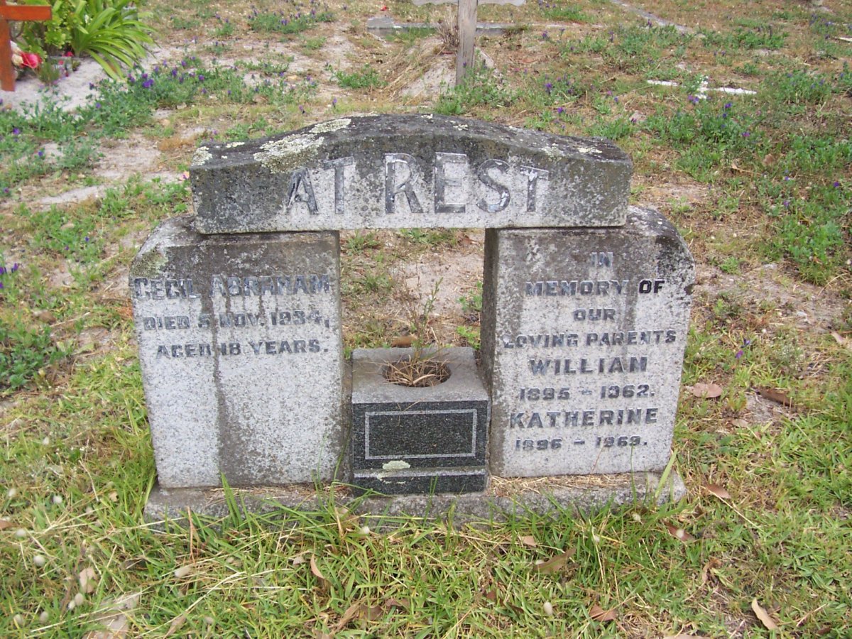 ? William 1895-1962 &amp; Katherine 1896-1969 :: ? Cecil Abraham -1934