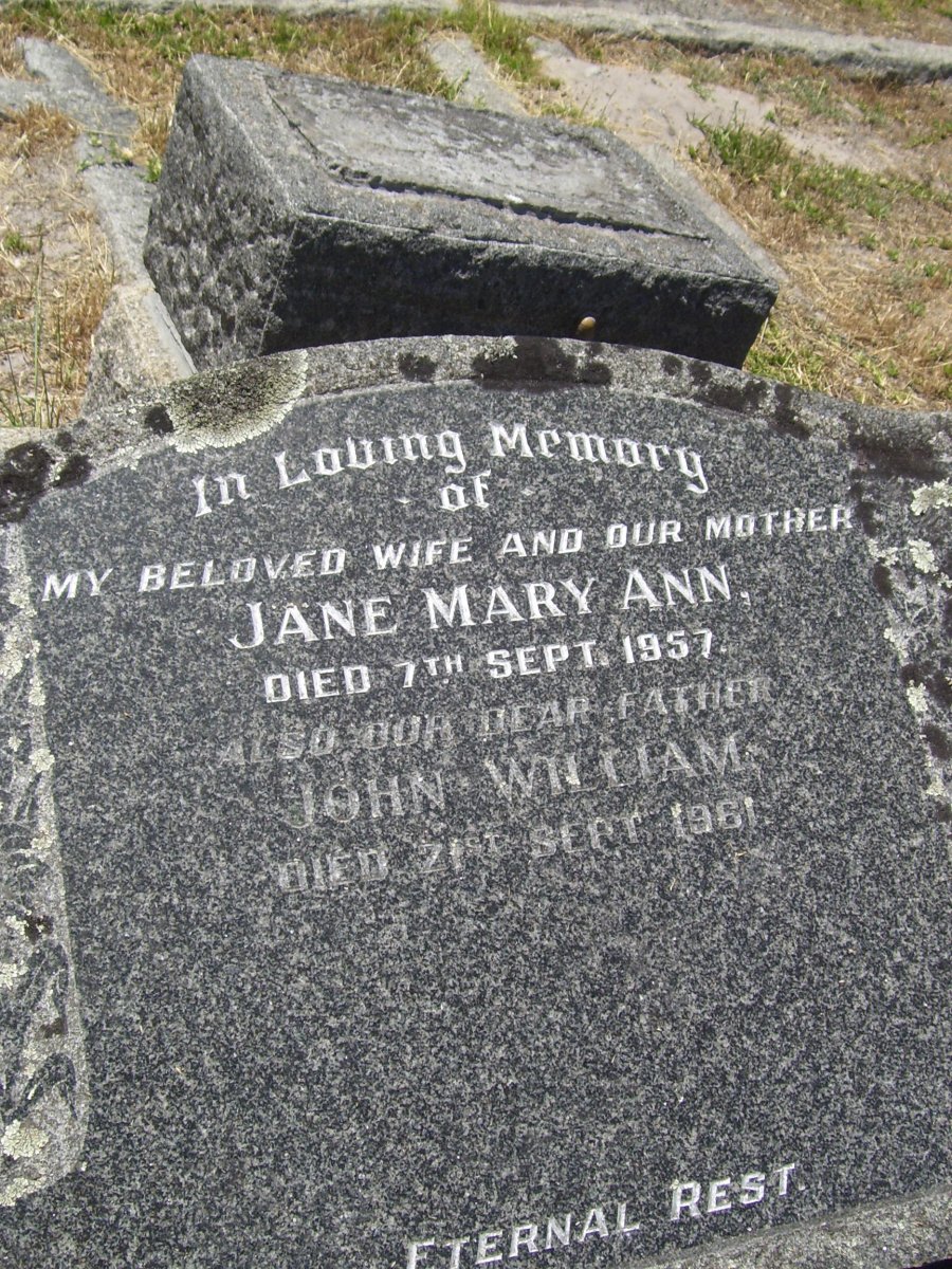 ? John William -1961 &amp; Jane Mary Ann -1957