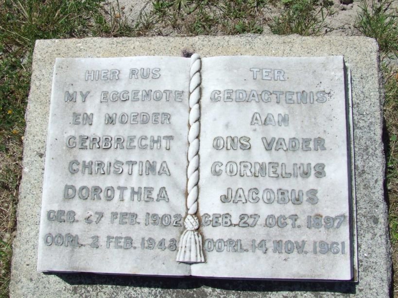 ? Cornelius Jacobus 1897-1961 &amp; Gerbrecht Christina Dorothea 1902-1948