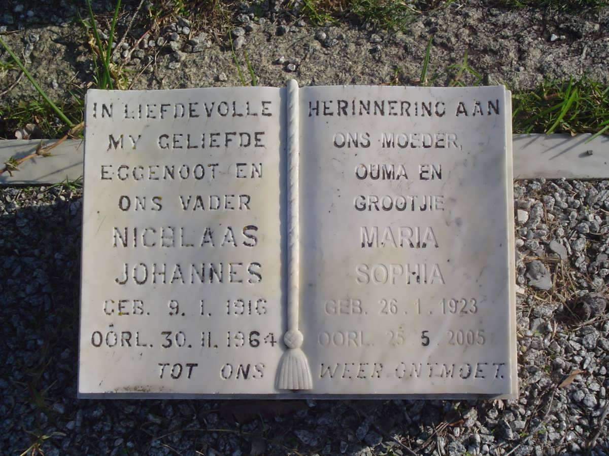 ? Nicolaas Johannes 1916-1964 &amp; Maria Sophia 1923-2005