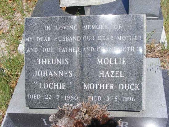 ? Theunis Johannes -1980 &amp; Mollie Hazel -1996