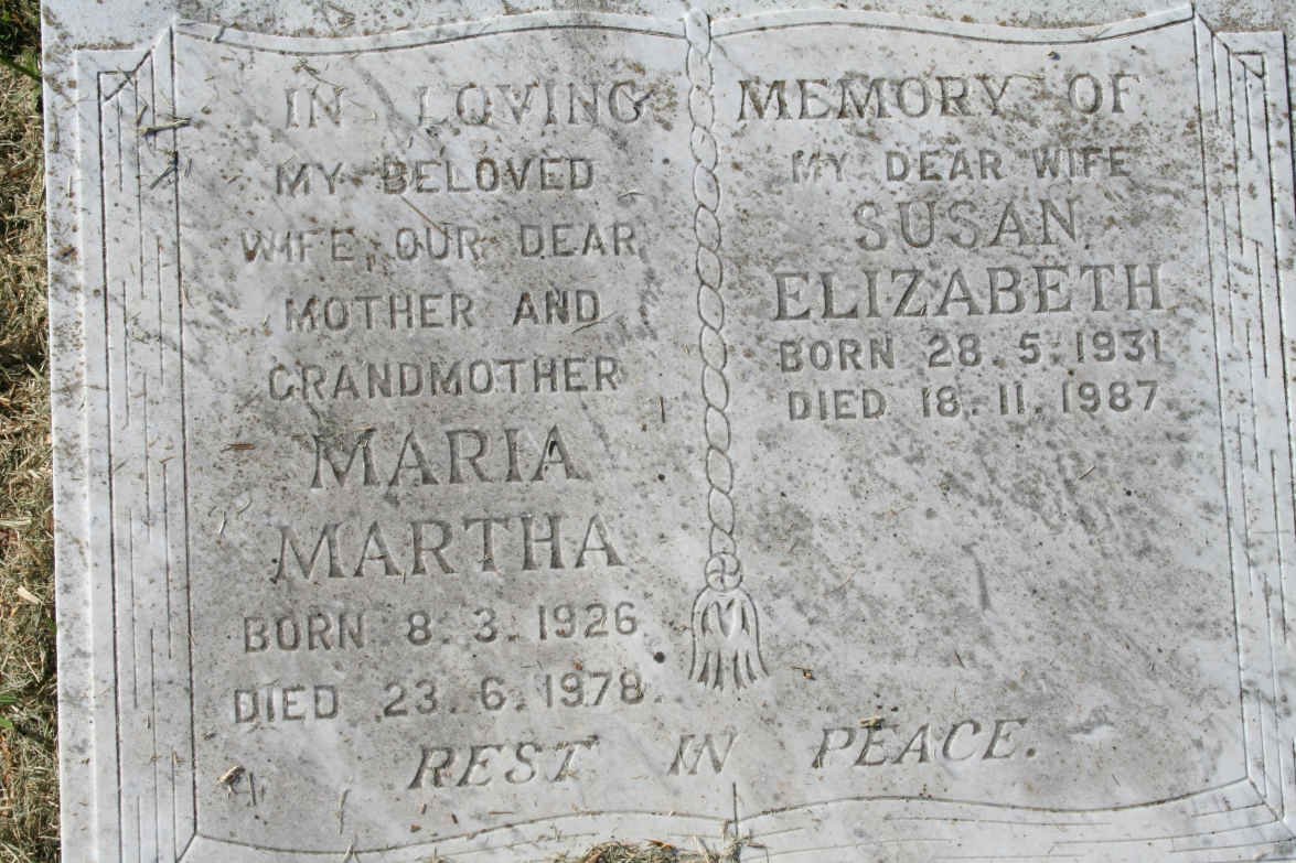 ? Maria Martha 1926-1978 :: ? Susan Elizabeth 1931-1987