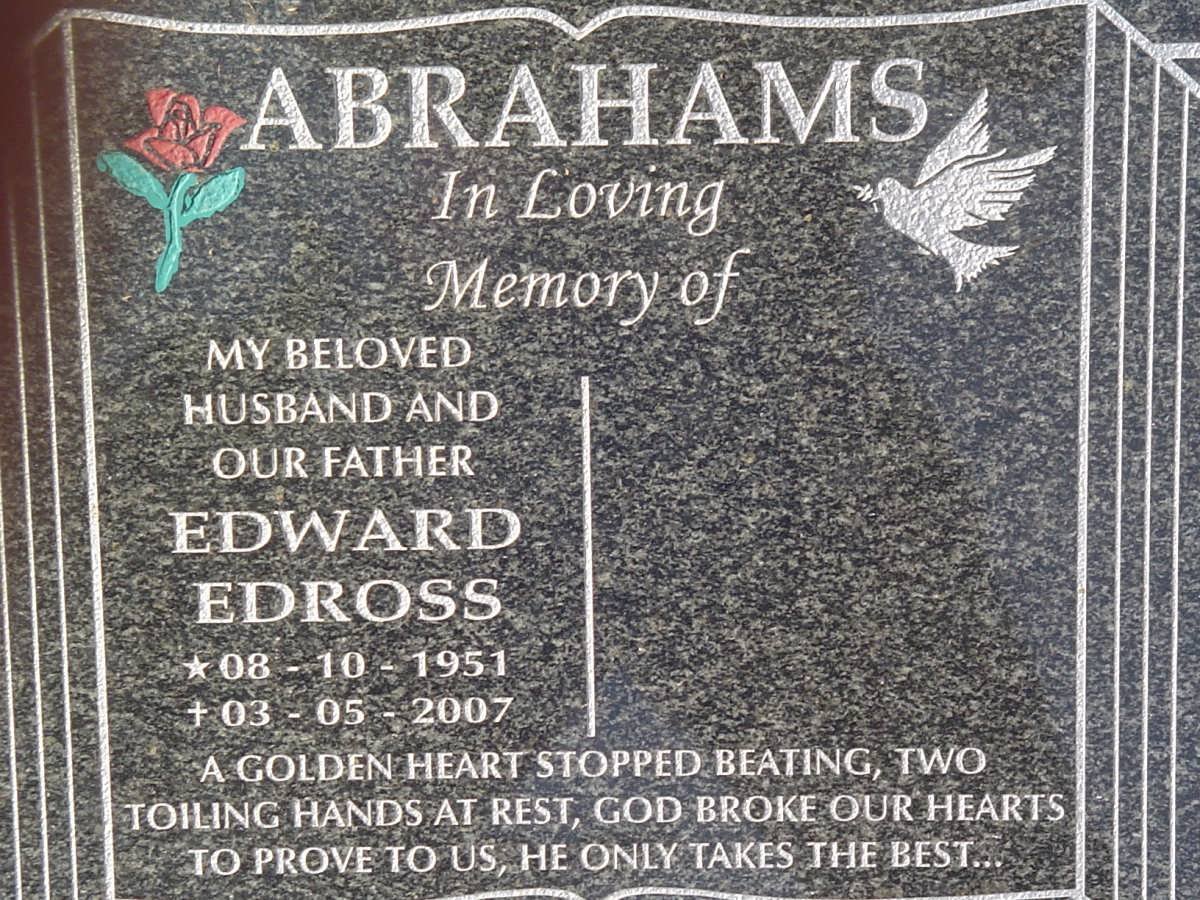 ABRAHAMS Edward Edross 1951-2007