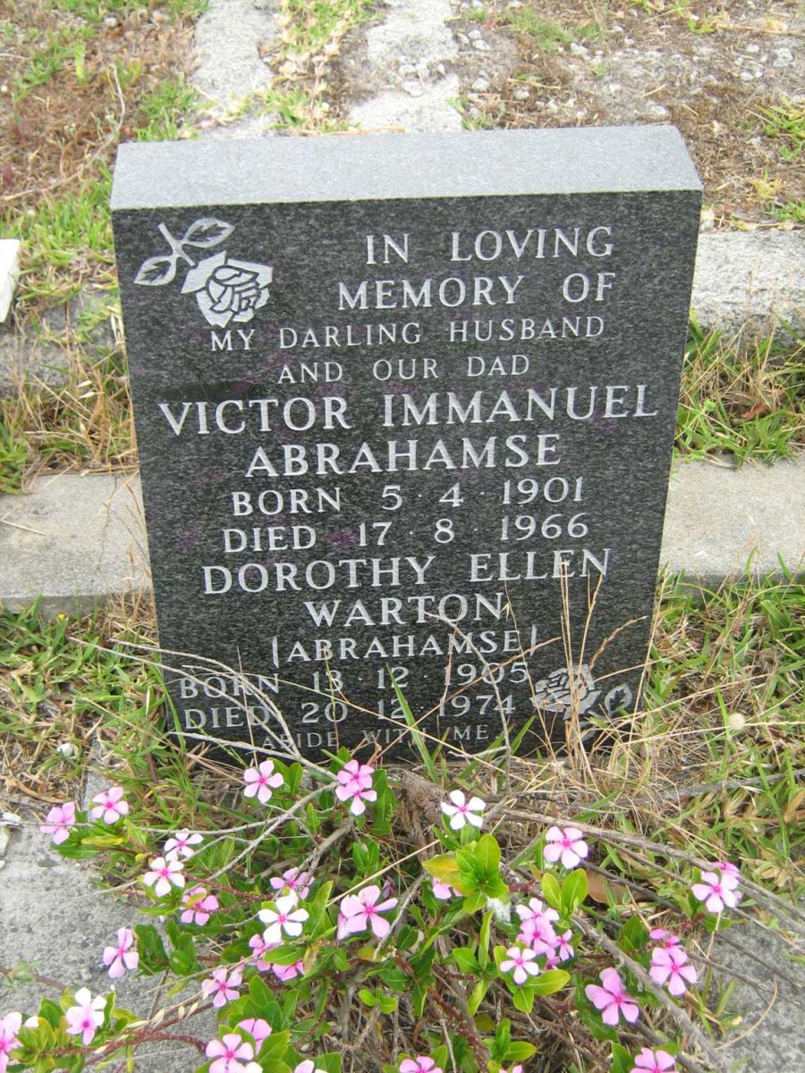 ABRAHAMSE Victor Immanuel 1901-1966 &amp; Dorothy Ellen WARTON 1905-1974