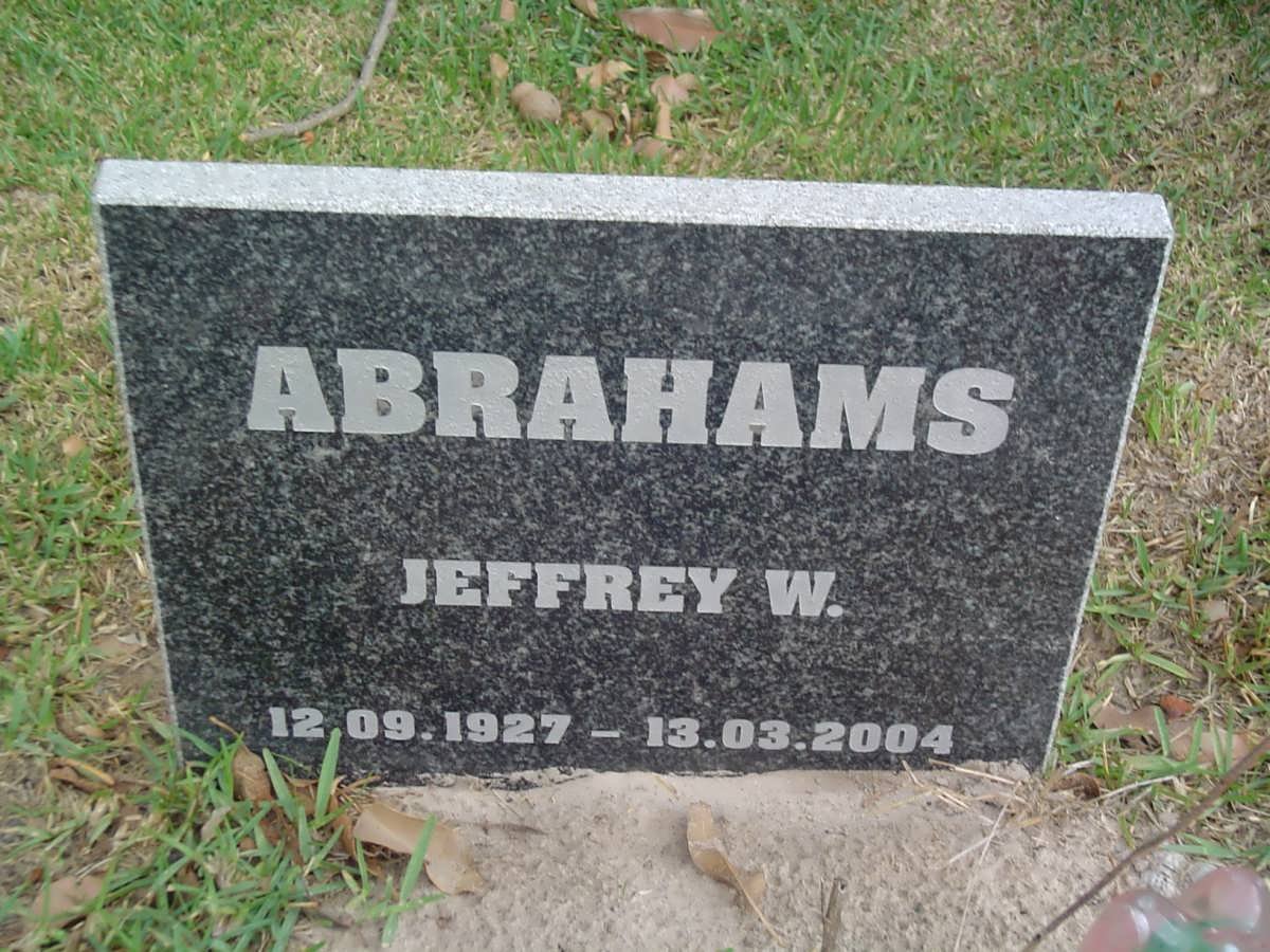 ABRAHAMS Jeffrey W. 1927-2004