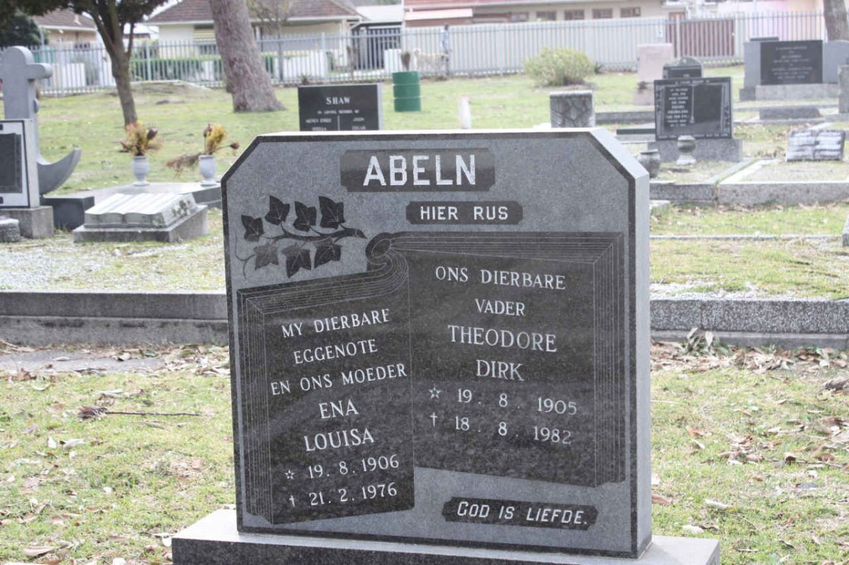 ABELN Theodore Dirk 1905-1982 &amp; Ena Louisa 1906-1976