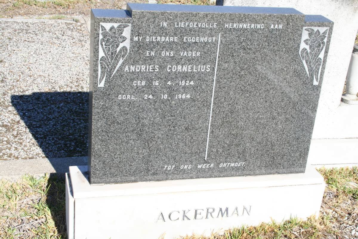 ACKERMAN Andries Cornelius 1924-1964