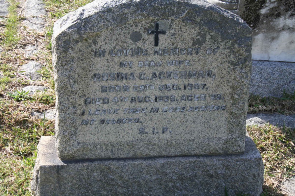 ACKERMAN Rosina C. 1907-1936