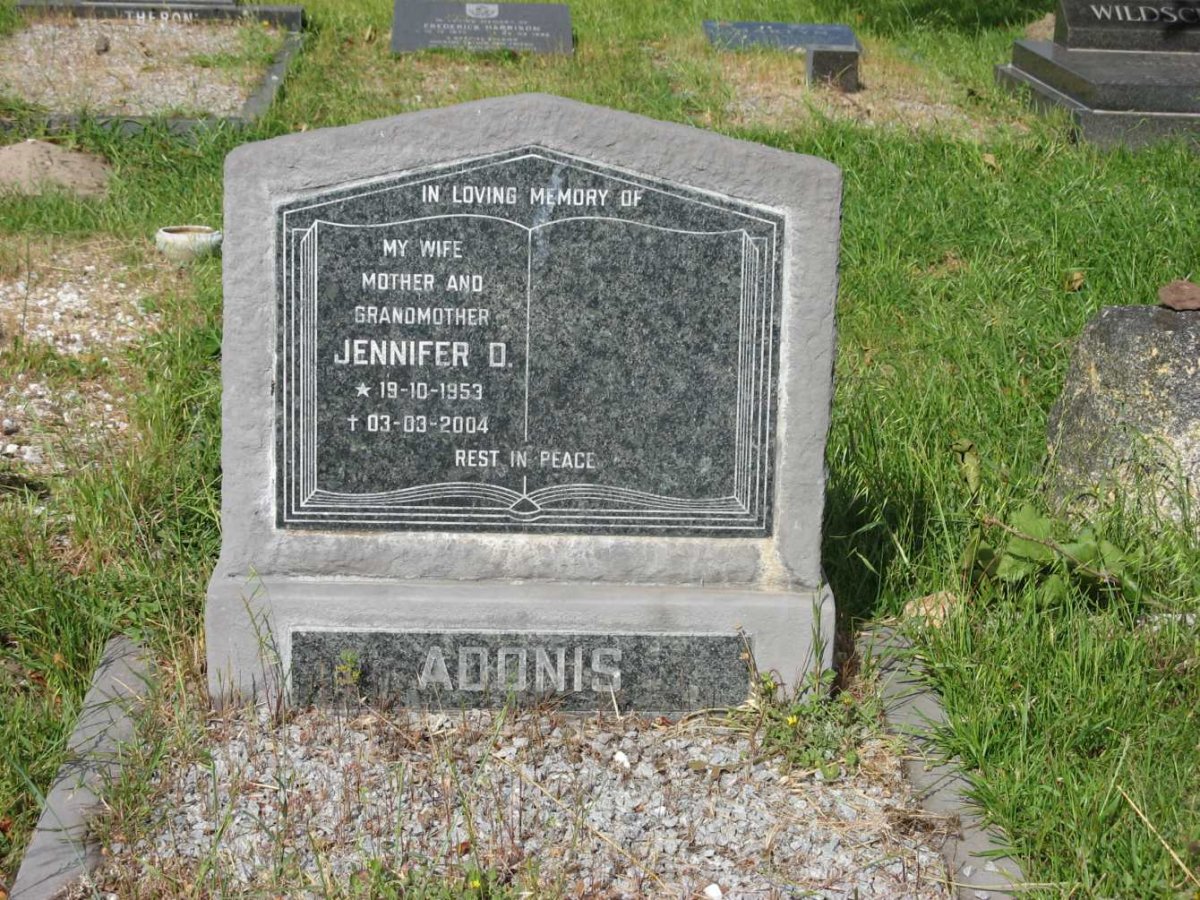 ADONIS Jennifer D. 1953-2004
