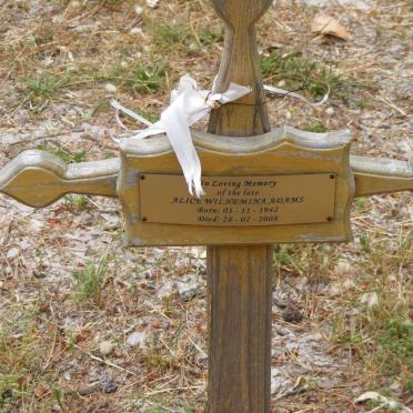 ADAMS Alice Wilhemina 1942-2008