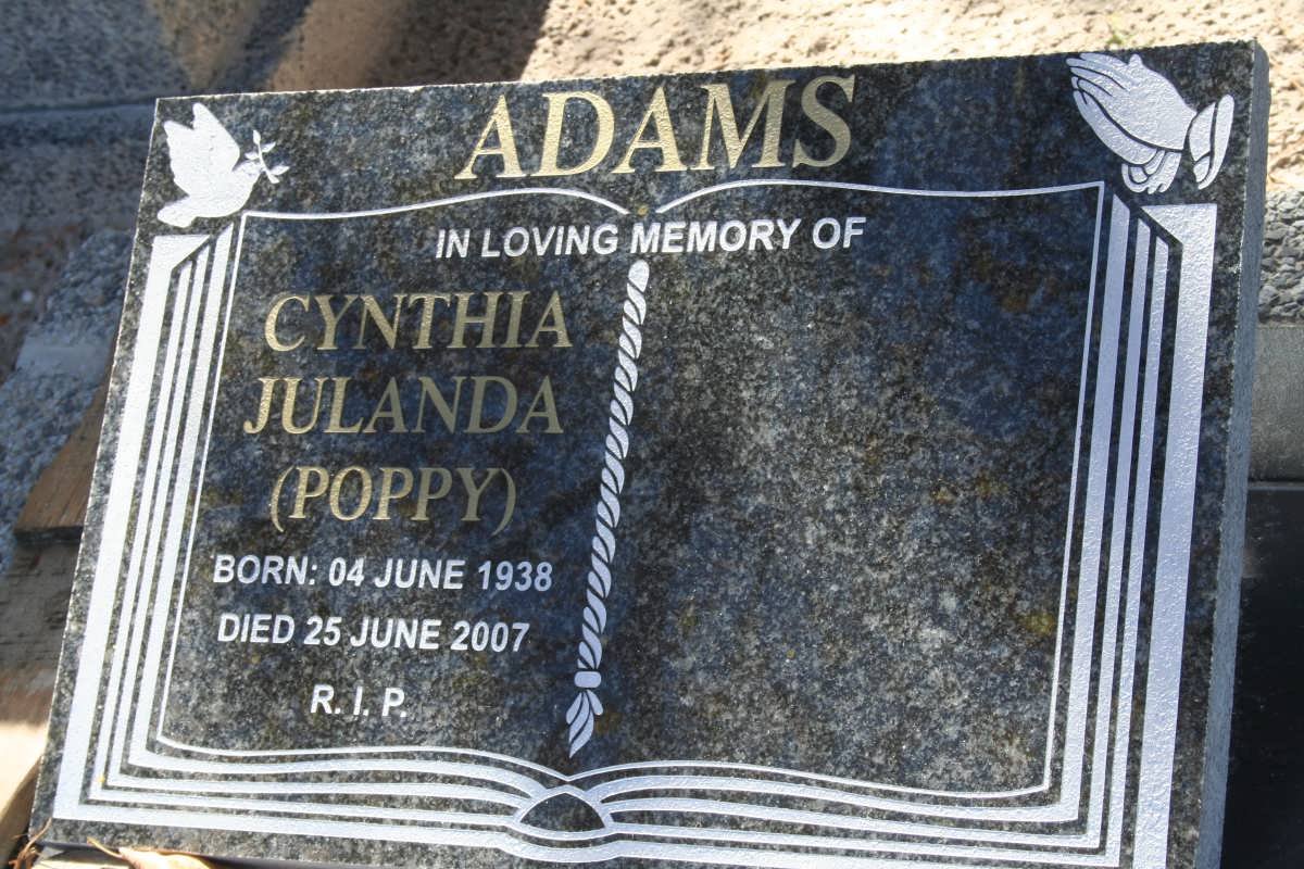 ADAMS Cynthia Julanda 1938-2007
