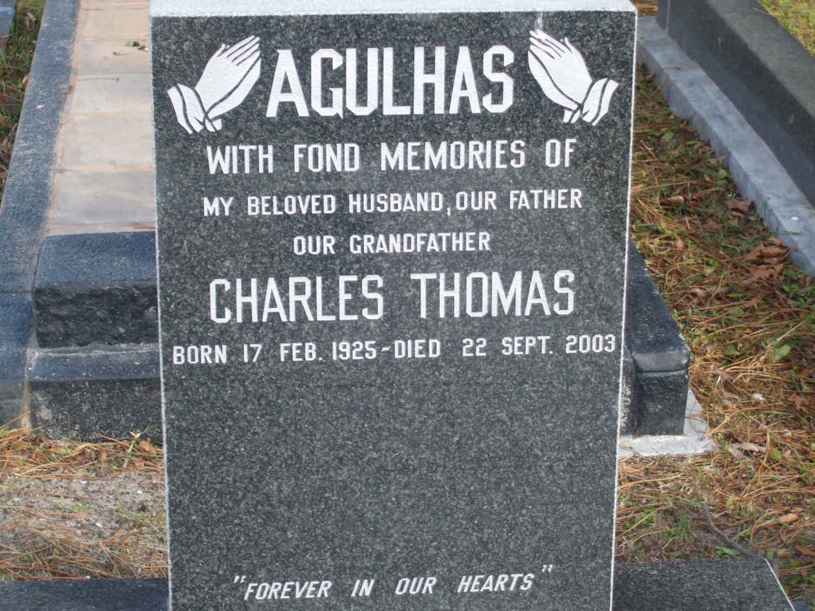 AGULHAS Charles Thomas 1925-2003