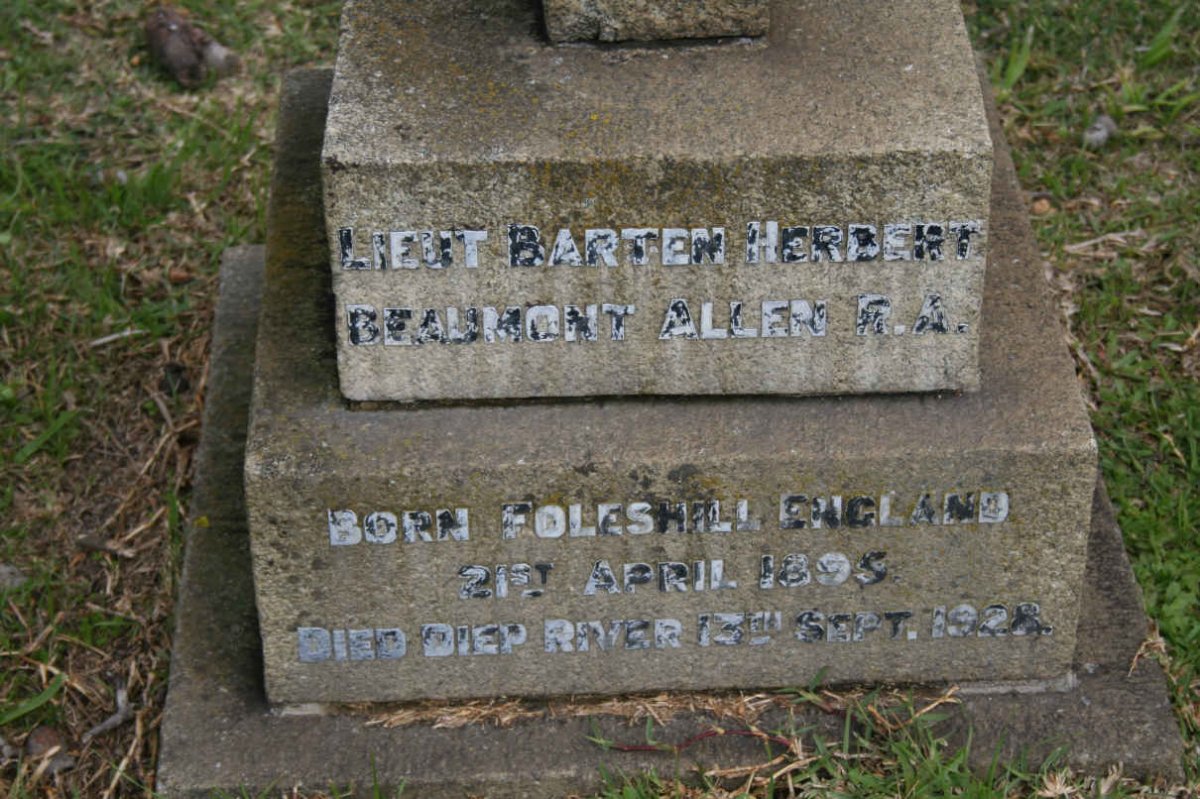 ALLEN Barten Herbert Beaumont 1895-1928
