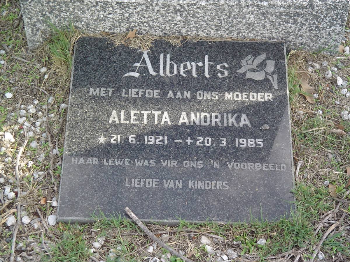 ALBERTS Aletta Andrika 1921-1985