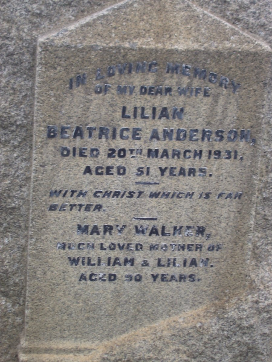 ANDERSON Lilian Beatrice -1931 :: WALKER Mary