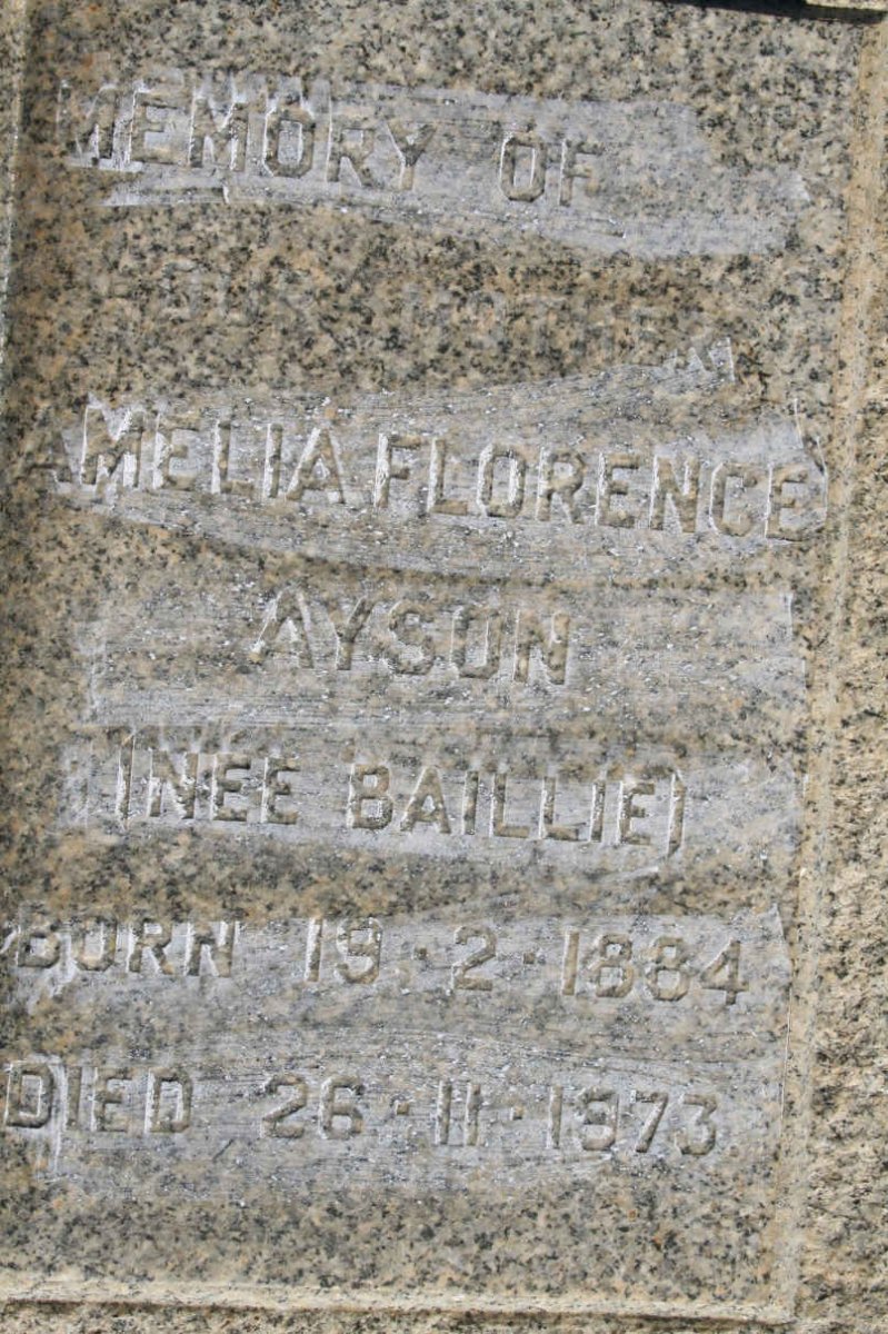 AYSON Amelia Florence nee BAILLIE 1884-1973