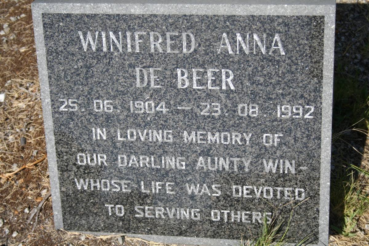 BEER Winifred Anna, de 1904-1992