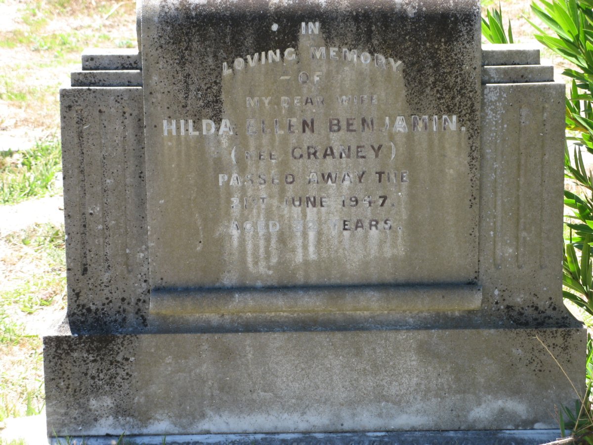 BENJAMIN Hilda Ellen nee GRANEY -1947