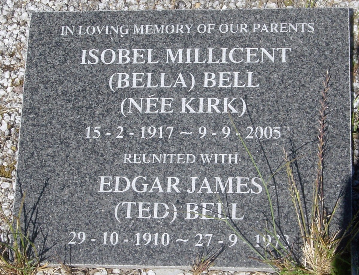 BELL Edgar James 1910-1973 &amp; Isobel Millicent KIRK 1917-2005