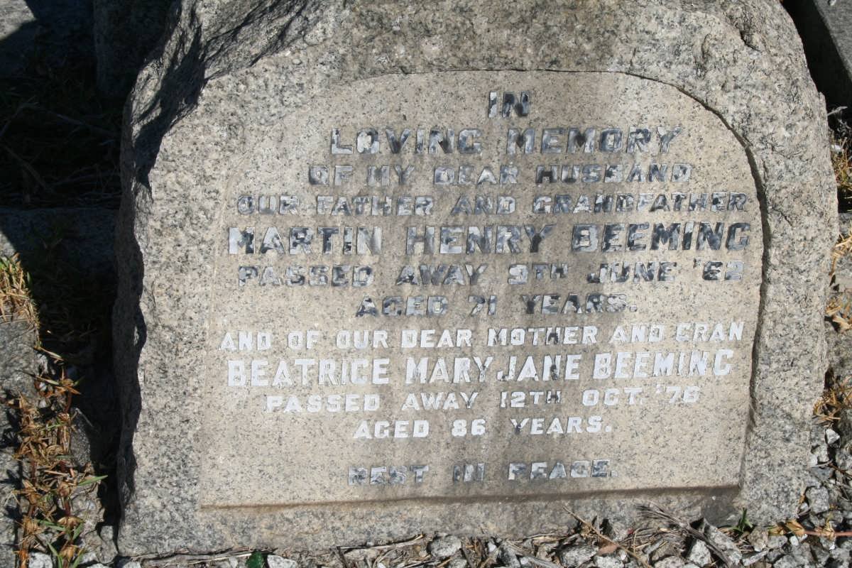 BEEMING Martin Henry -1962 &amp; Beatrice Mary Jane -1976