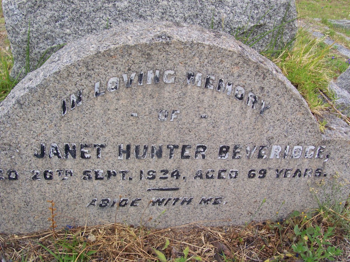 BEVERIDGE Janet Hunter -1924