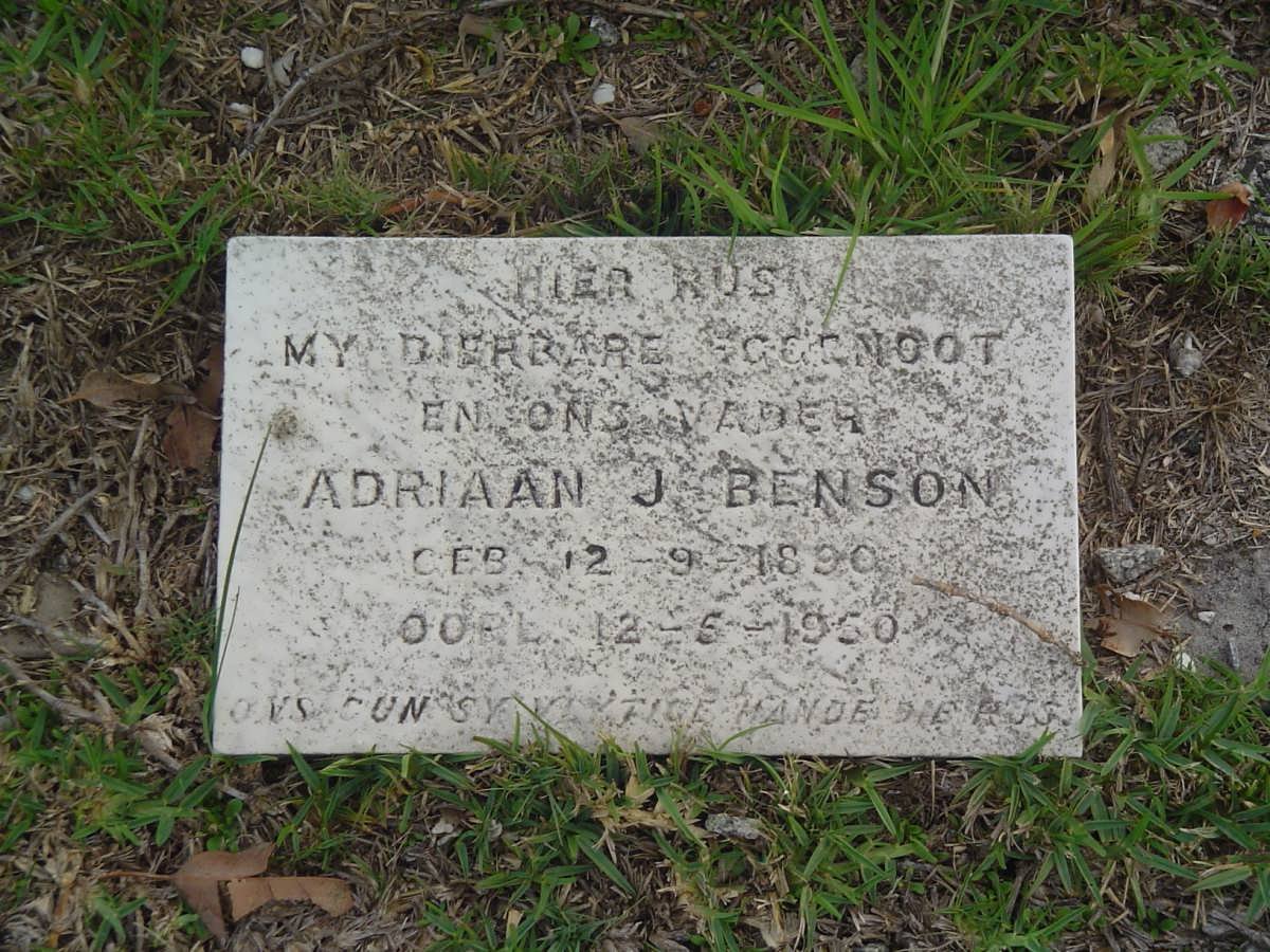 BENSON Adriaan J. 1890-1950