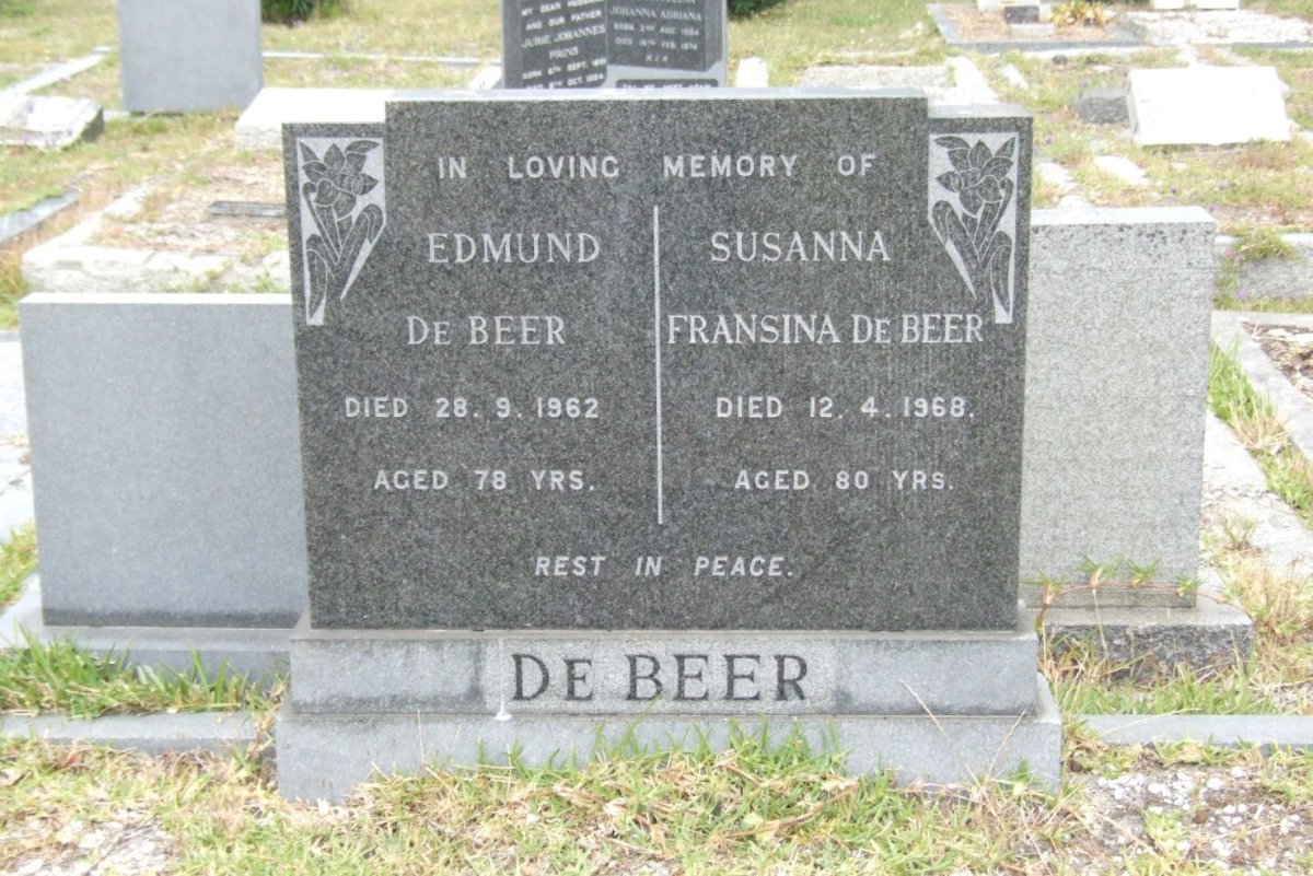 BEER Edmund, de -1962 &amp; Susanna Fransina -1968