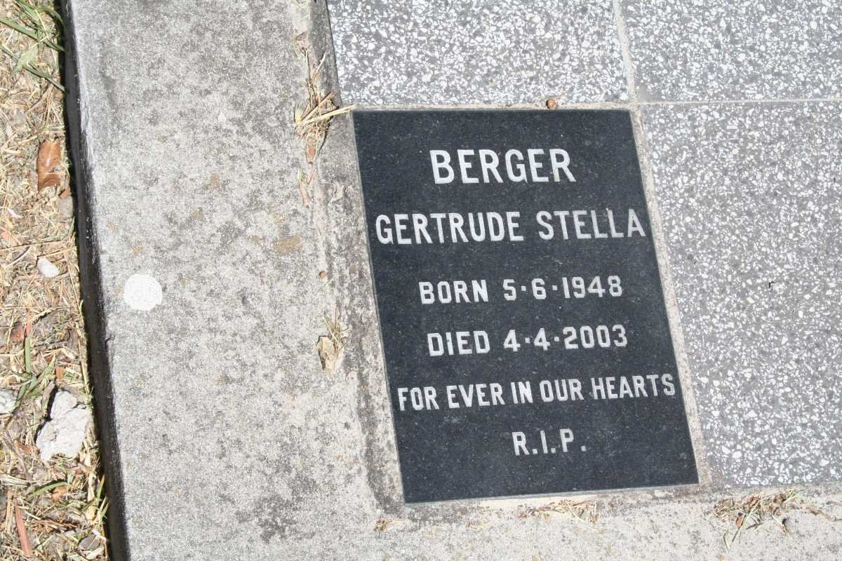 BERGER Gertrude Stella 1948-2003