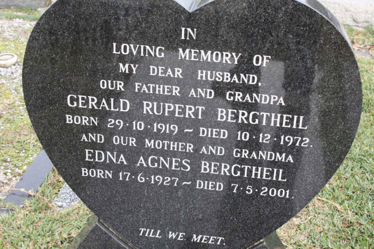 BERGTHEIL Gerald Rupert 1919-1972 &amp; Edna Agnes 1927-2001