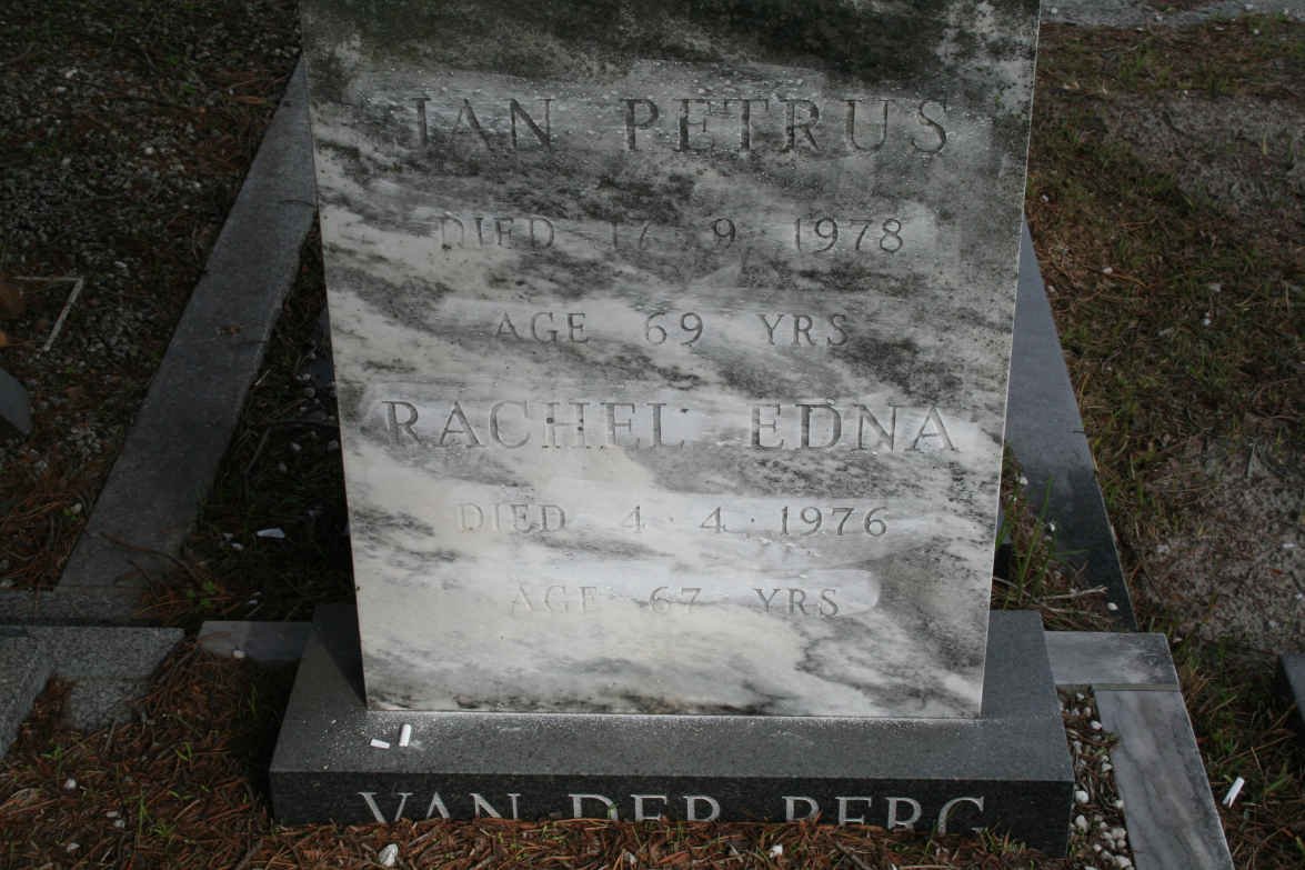 BERG Jan Petrus, van der  -1978 &amp; Rachel Edna -1976