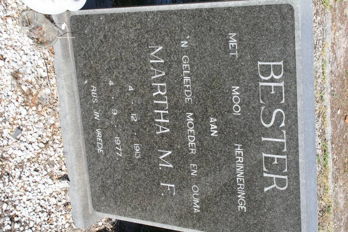 BESTER Martha M.F. 1913-1977