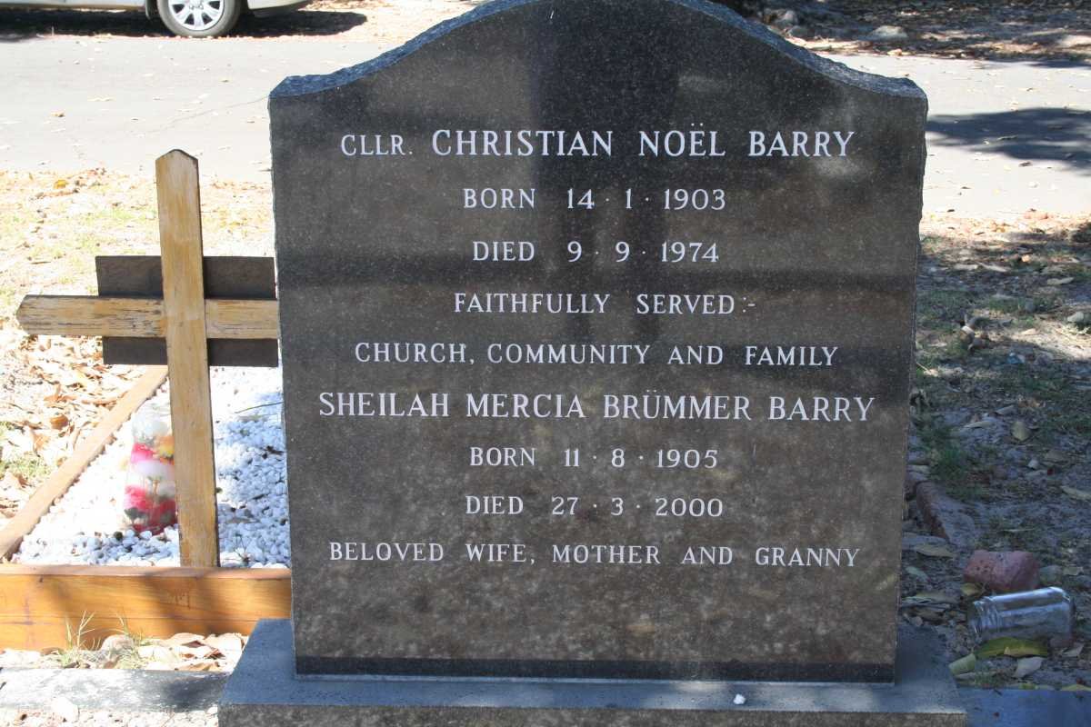 BARRY Christiaan Noel 1903-1974 &amp; Sheilah Mercia Brummer 1905-2000