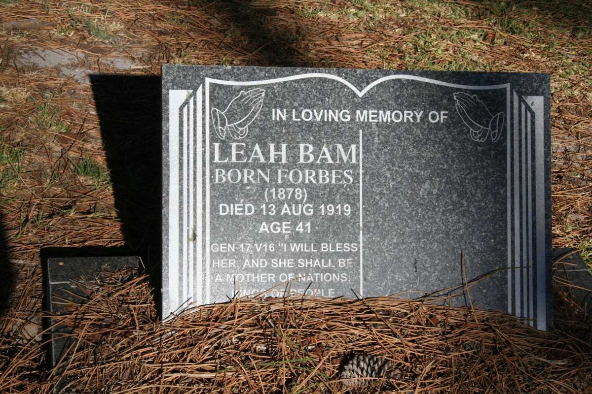 BAM Leah nee FORBES 1878-1919