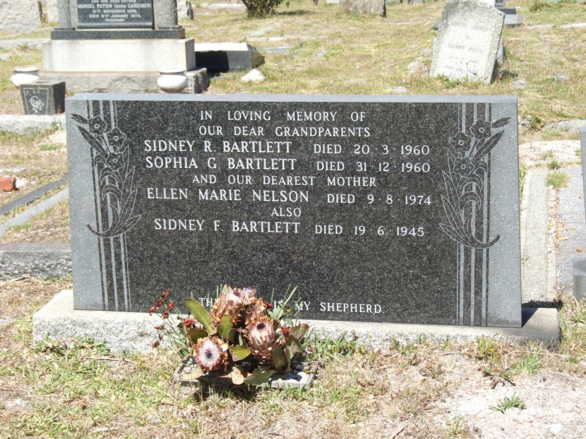 BARTLETT Sidney R. -1960 &amp; Sophia G. -1960 :: NELSON Ellen Marie -1974 :: BARTLETT Sidney F. -1945