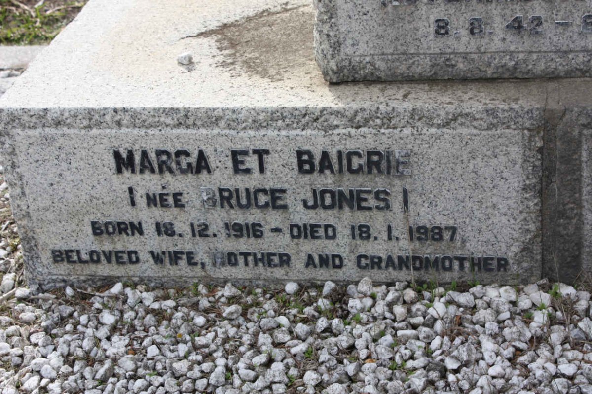 BAIGRIE Margaret nee BRUCE JONES 1916-1987