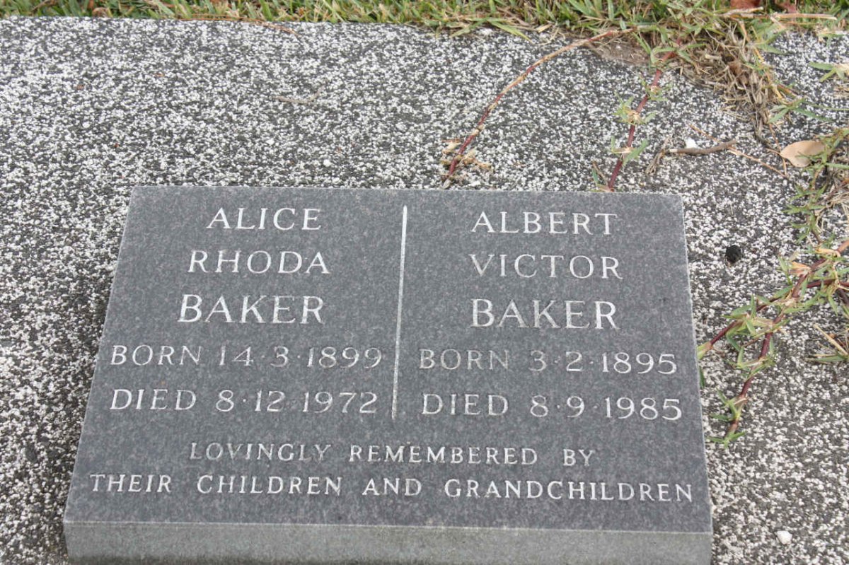 BAKER Albert Victor 1895-1985 &amp; Alice Rhoda 1899-1972