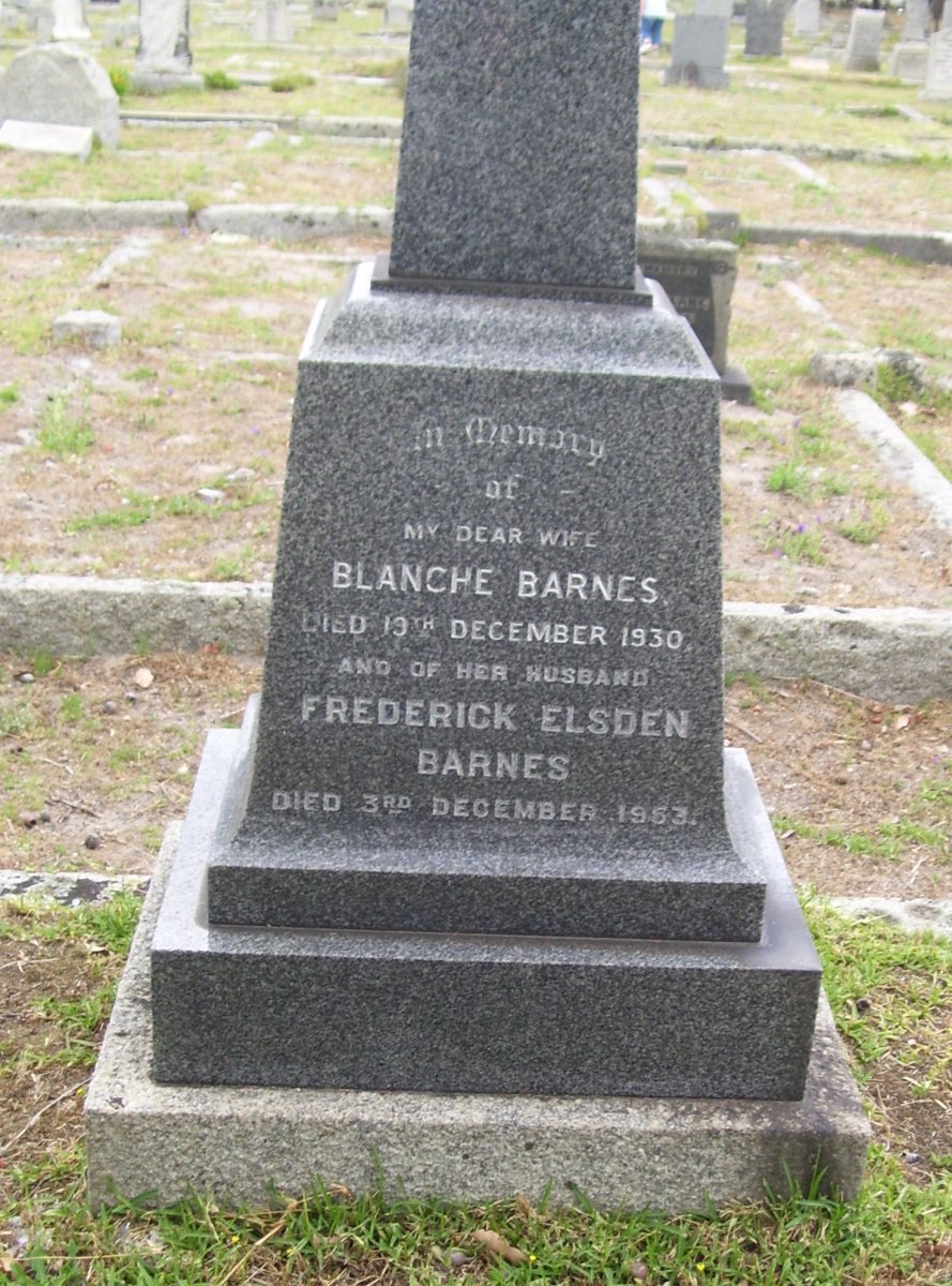 BARNES Frederick Elsden -1953 &amp; Blanche -1930