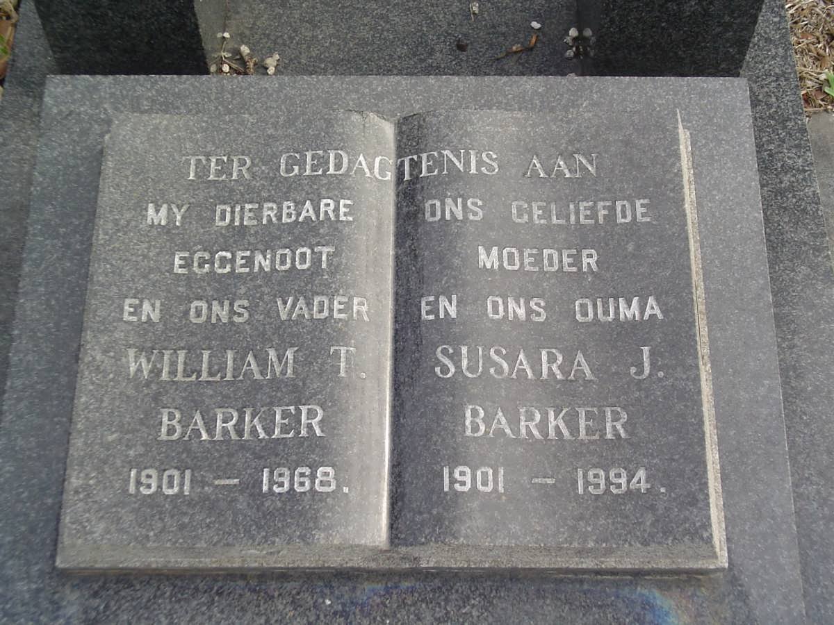 BARKER William T. 1901-1968 &amp; Susara J. 1901-1994