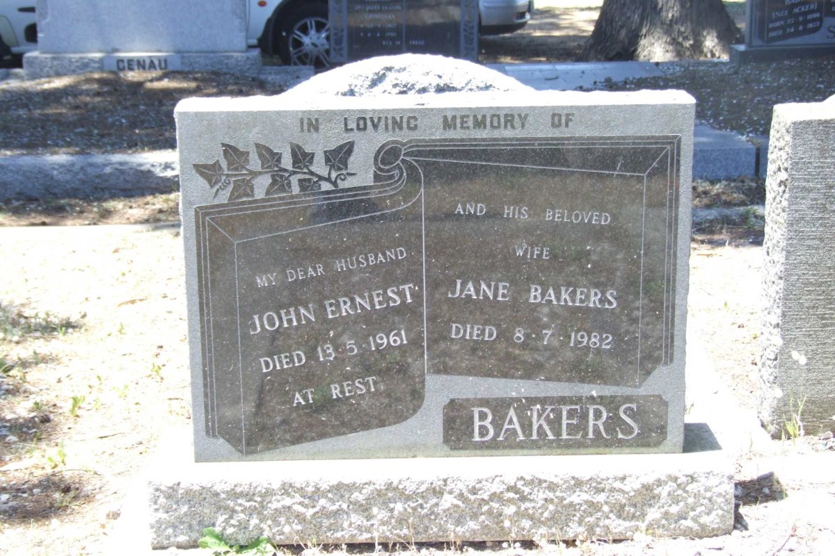 BAKERS John Ernest -1961 &amp; Jane -1982