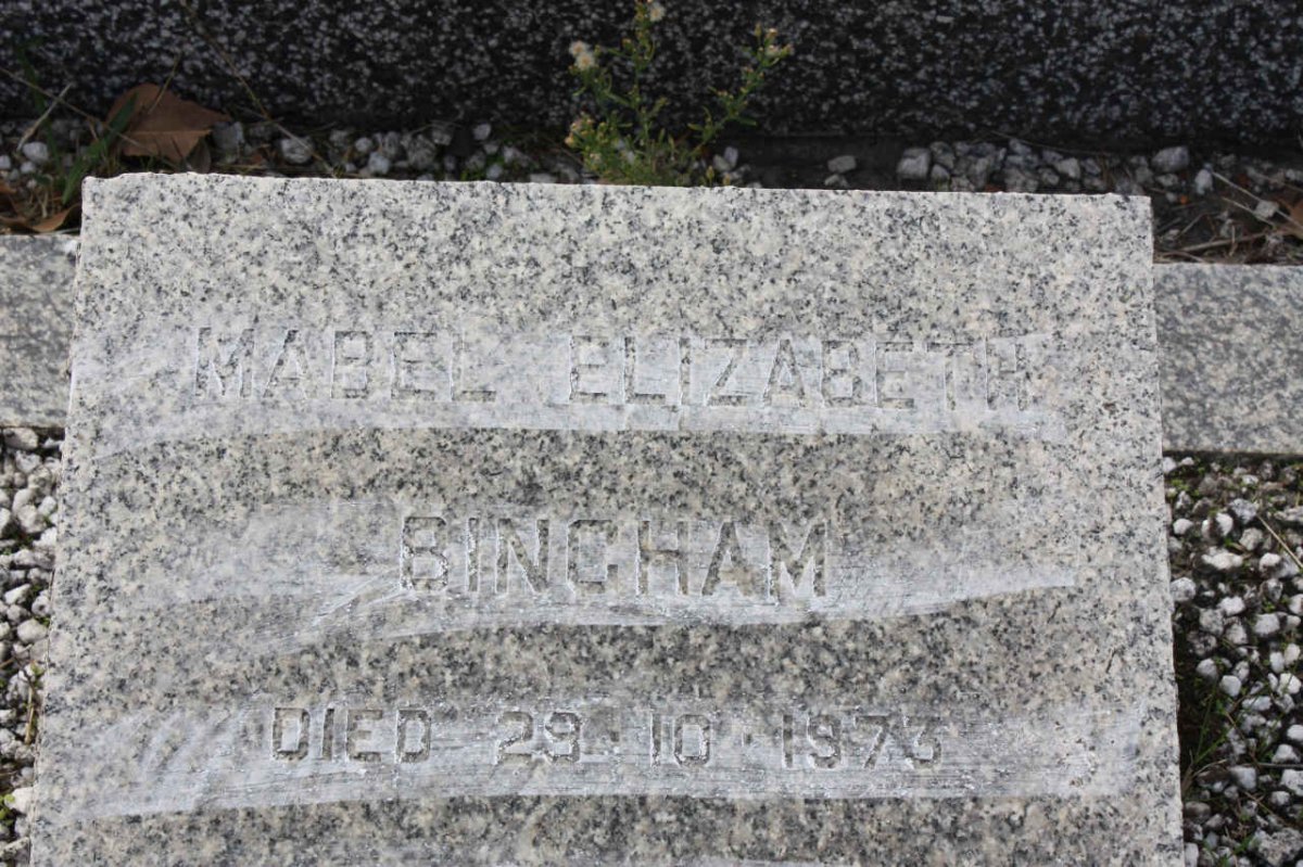 BINGHAM Mabel Elizabeth  -1973