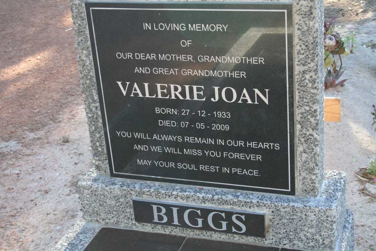 BIGGS Valerie Joan 1933-2009