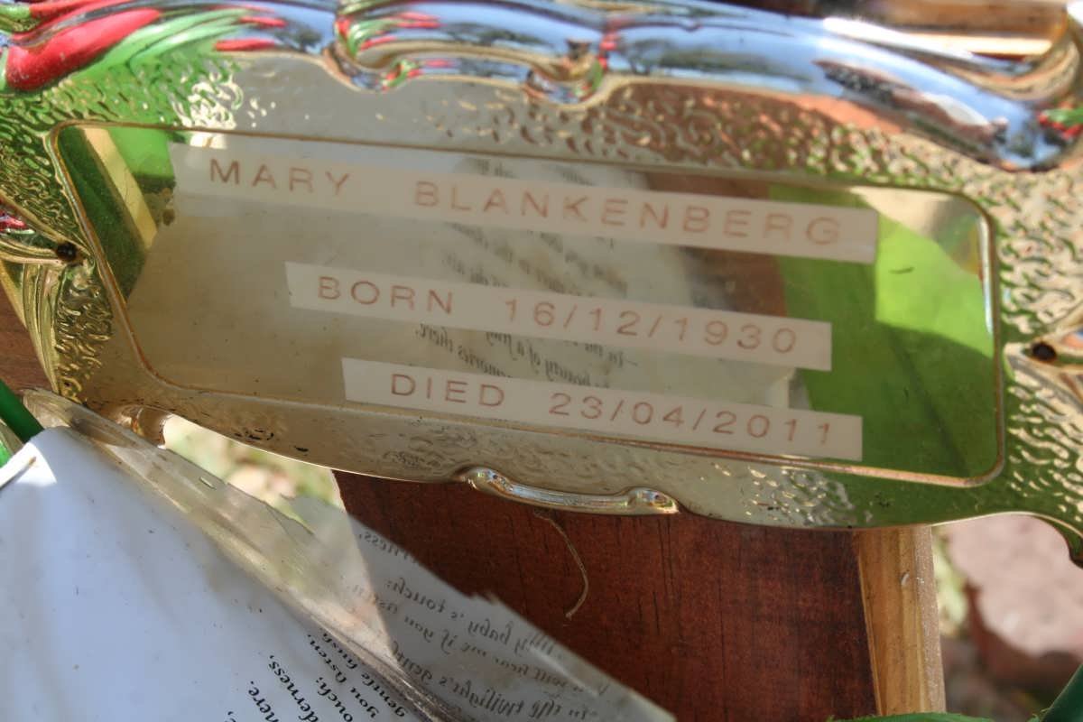 BLANKENBERG Mary 1930-2011