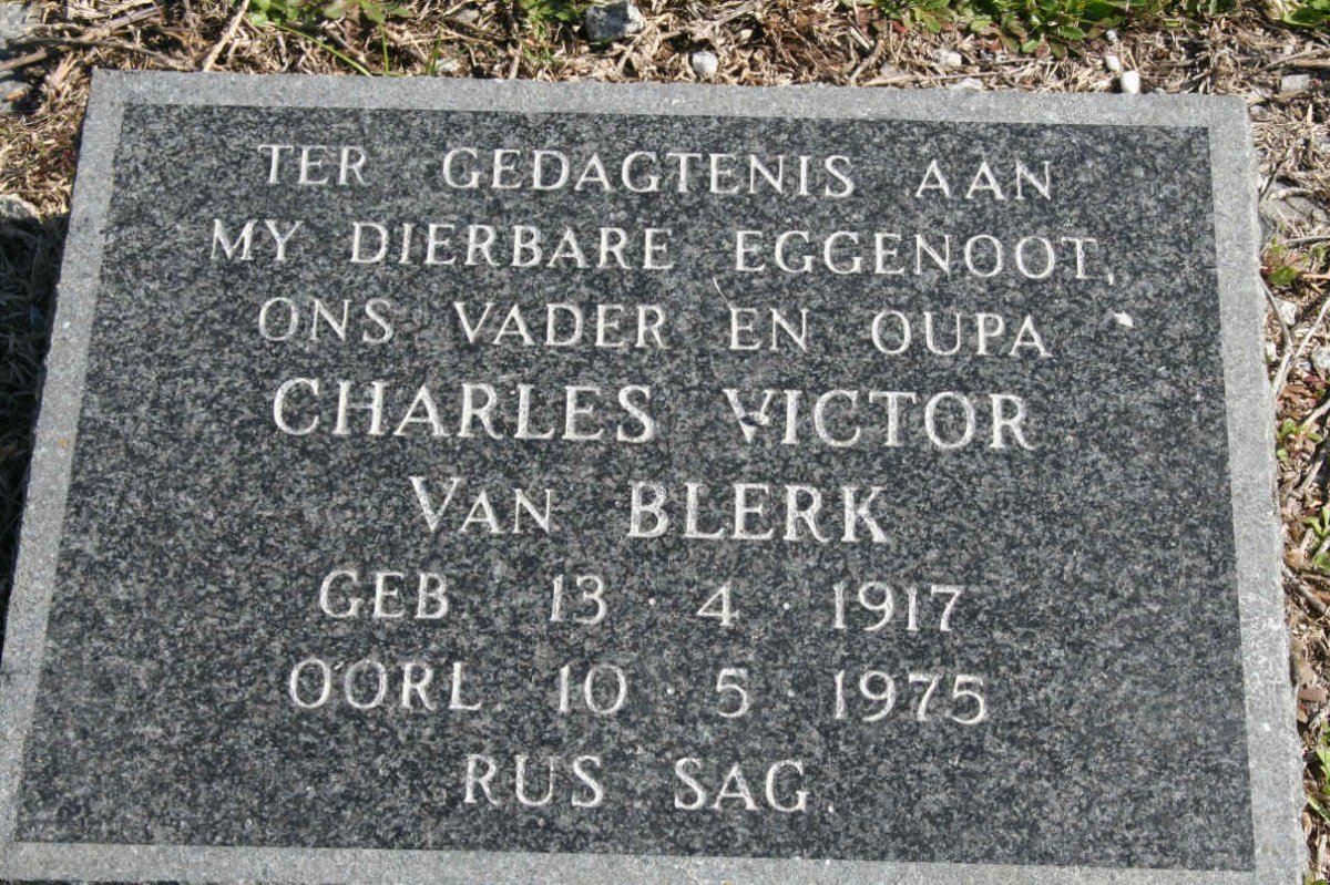 BLERK Charles Victor, van 1917-1975