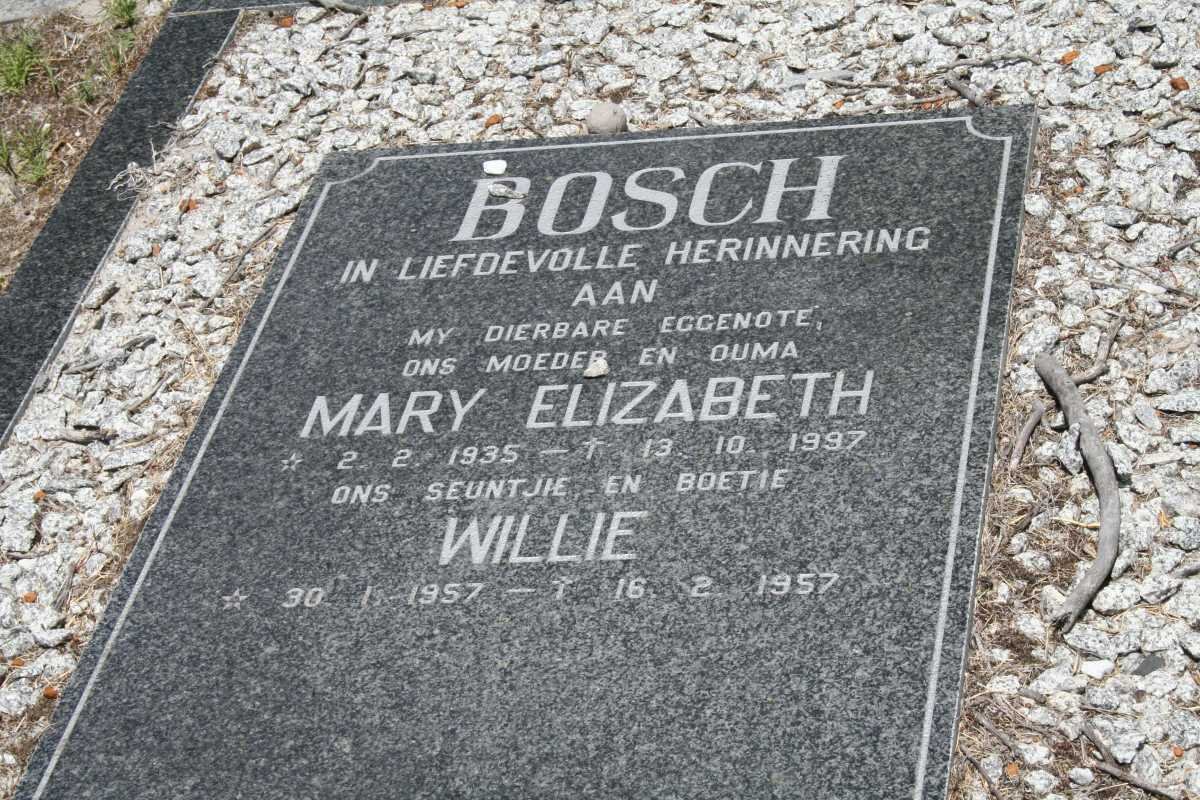 BOSCH Mary Elizabeth 1935-1997 :: BOSCH Willie 1957-1957