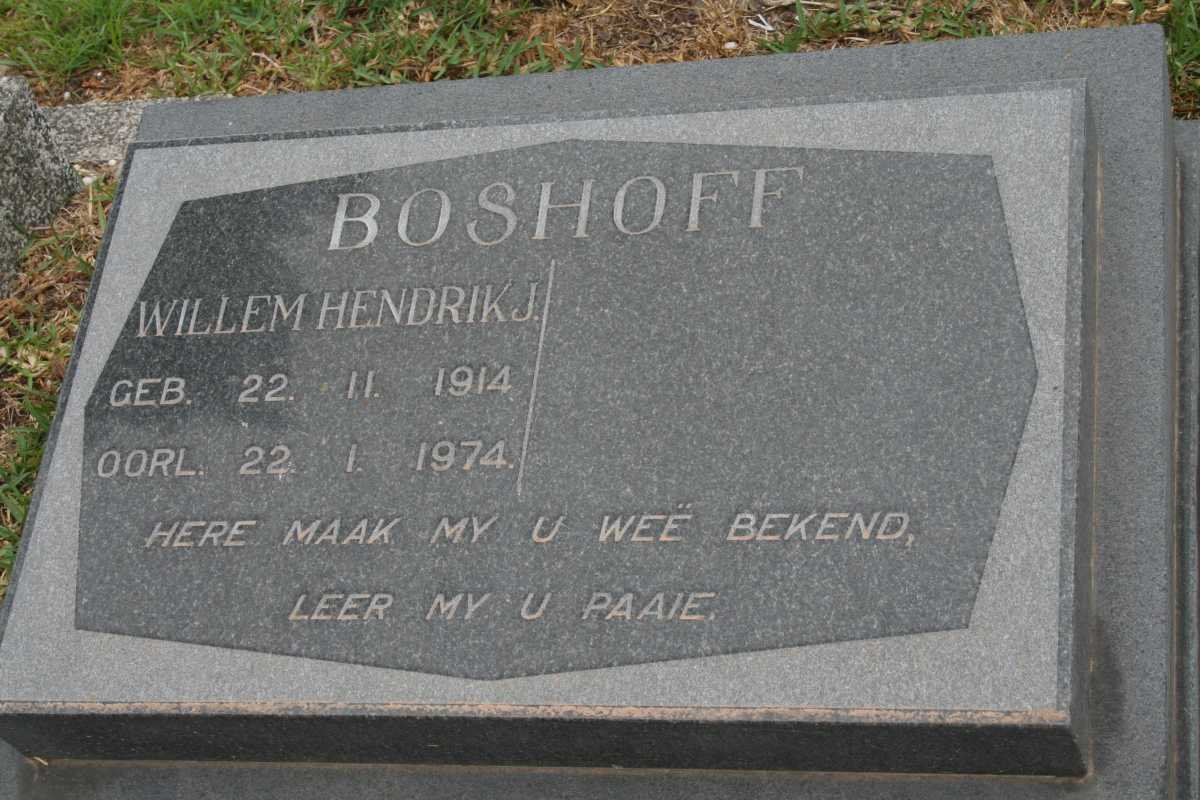 BOSHOFF Willem Hendrik J. 1914-1974
