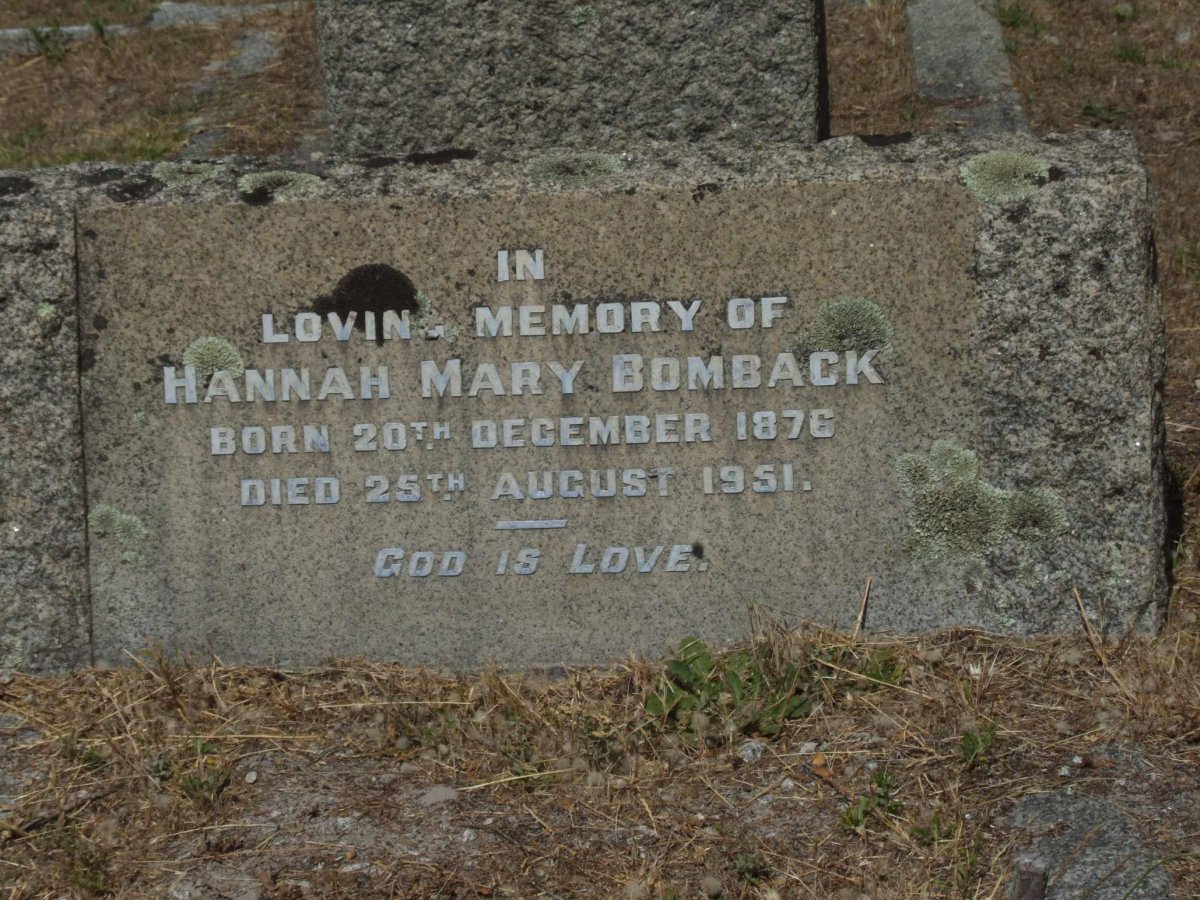 BOMBACK Hannah Mary 1876-1951