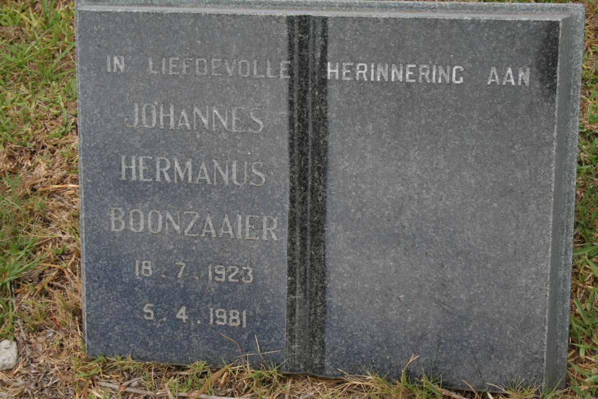 BOONZAAIER Johannes Hermanus 1923-1981