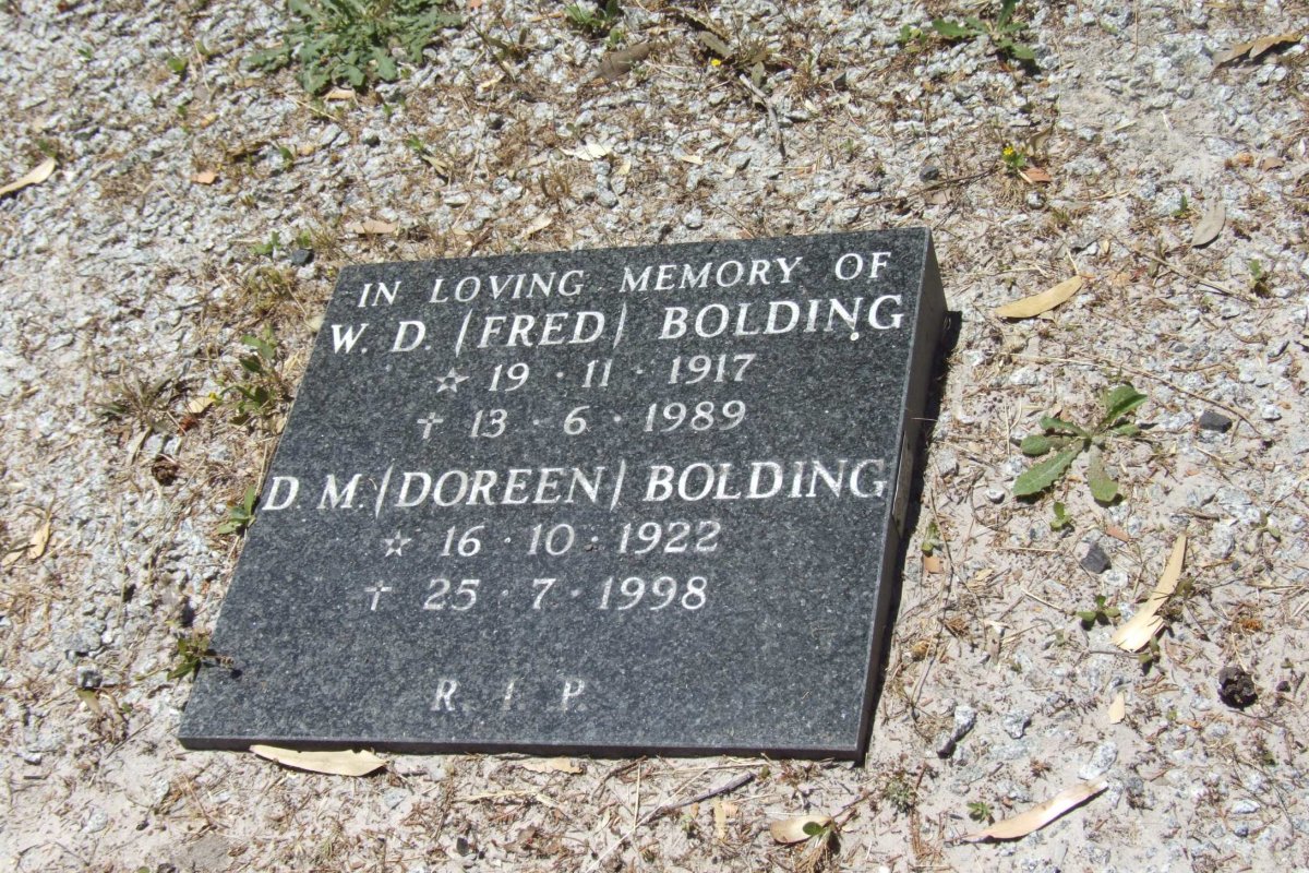 BOLDING W.D. 1917-1989 &amp; D.M. 1922-1998