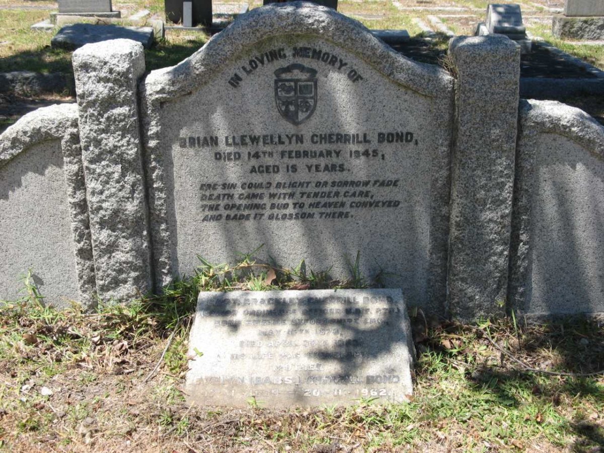 BOND Brian Llewellyn Cherrill -1945 :: BOND Brackley Cherrill 1876-1952 &amp; Evelyn 1889-1962