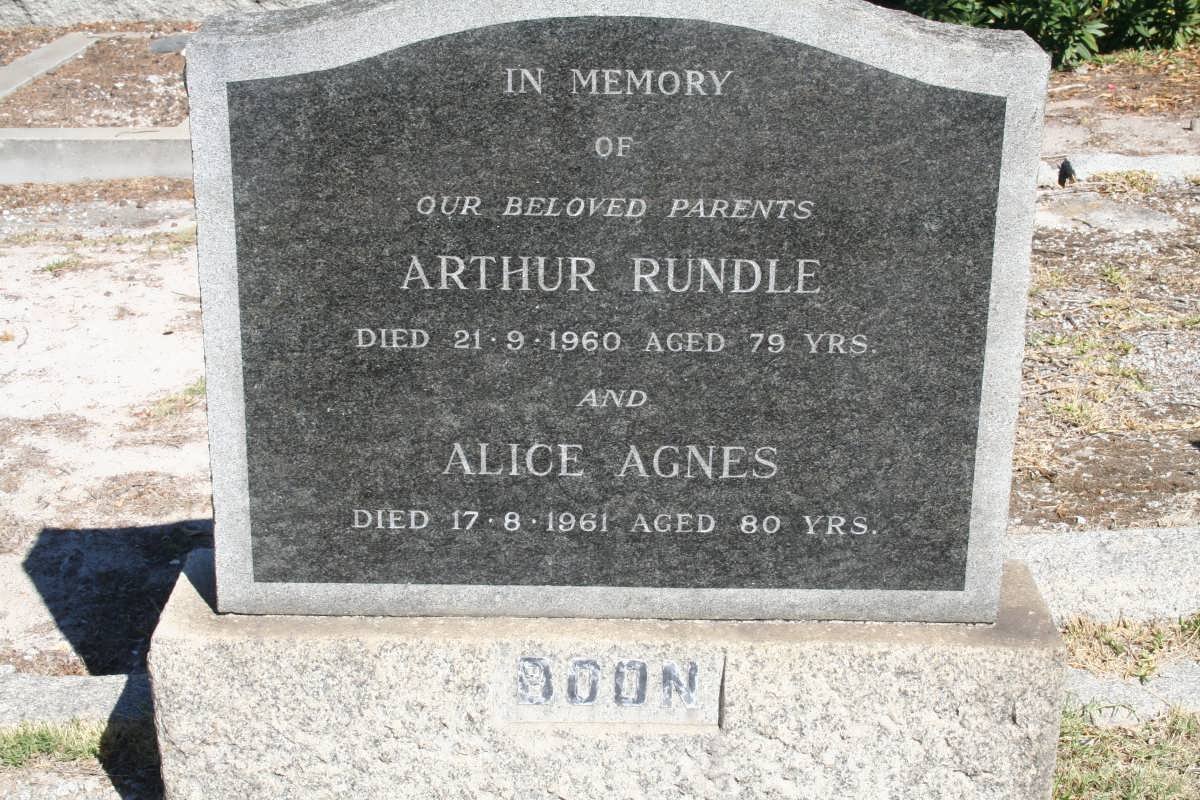 BOON Arthur Rundle -1960 &amp; Alice Agnes -1961
